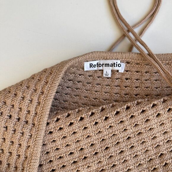 Reformation Martel knit halter dress large Beach Swim Cover Up - Picture 4 of 8